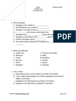 Bangaluru: Grade 3 Worksheet Social Chapter-18 Some More Cities 18 February 2021