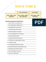 Passive Voice: Past Simple Past Continuous Past Perfect