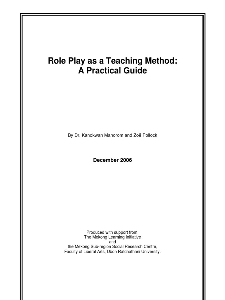 Role Play As A Teaching Method PDF Lecture Learning