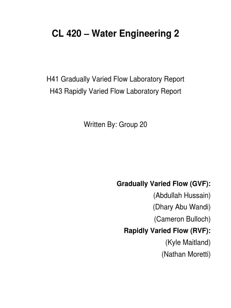 Water Lab Report PDF Dynamics (Mechanics) Fluid Mechanics