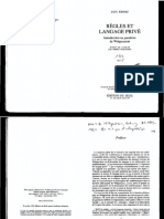 Règles et langage privé. Introduction au paradoxe de Wittgenstein-Editions du Seuil (1996)