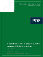 Apostila_DEFINIR 1. Certificar-se Que o Projeto é Crítico Para Um Objetivo Estratégico