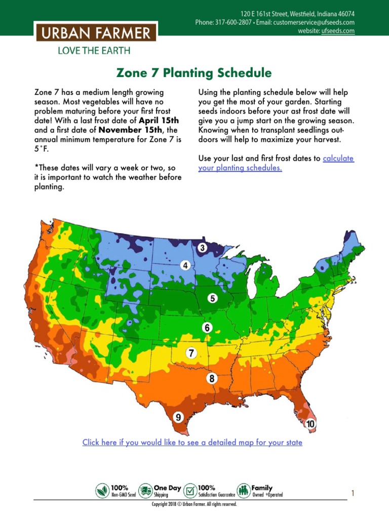 Zone 7 Planting Schedule Calculate Your Planting Schedules PDF