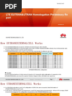 LTE EUTRAN&UTRANEXTERNALCELL Homologation Preliminary Report