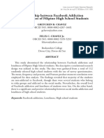 Relationship Between Facebook Addiction and Loneliness of Filipino High School Students