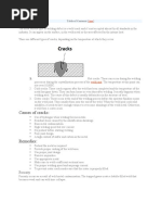 Causes of Cracks:: Weld Crack