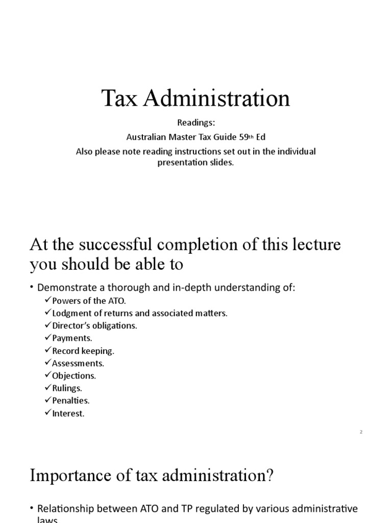 Australian Tax Administration Guide | PDF | Taxpayer | Withholding Tax