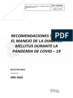 Recomendaciones Diabetes y Covid19