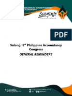 Sulong: 5 Philippine Accountancy Congress: General Reminders
