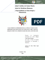 Universidad Católica de Santa María Facultad de Medicina Humana Segunda Especialidad en Ginecología y Obstetricia