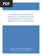 Incidencia Del Maltrato Infantil en Los Hogares y Su Impacto en El Aprendizaje de Los Niños y Niñas de La Educación Inicial
