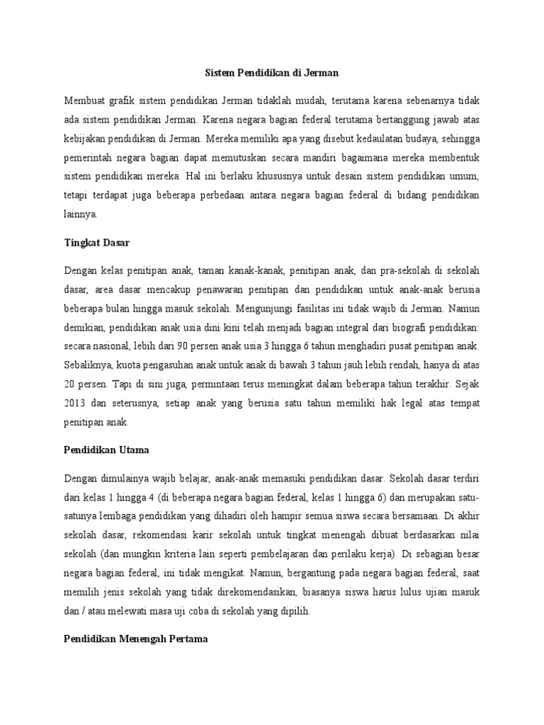 Sistem Pendidikan Di Jerman Pdf