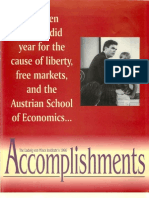 Ludwig von Mises Institute Accomplishments 1996