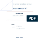 Elementary "E": Homework