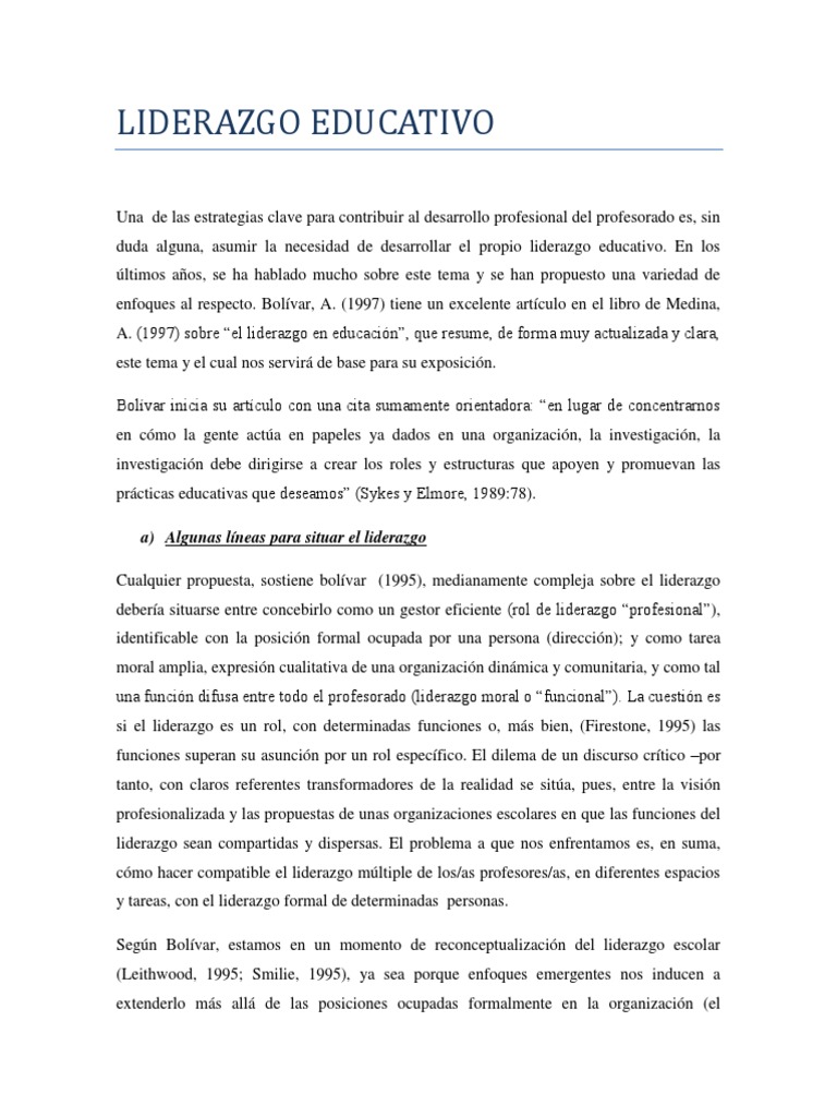 Estrategias de Liderazgo Educativo | PDF | Liderazgo | Plan de estudios