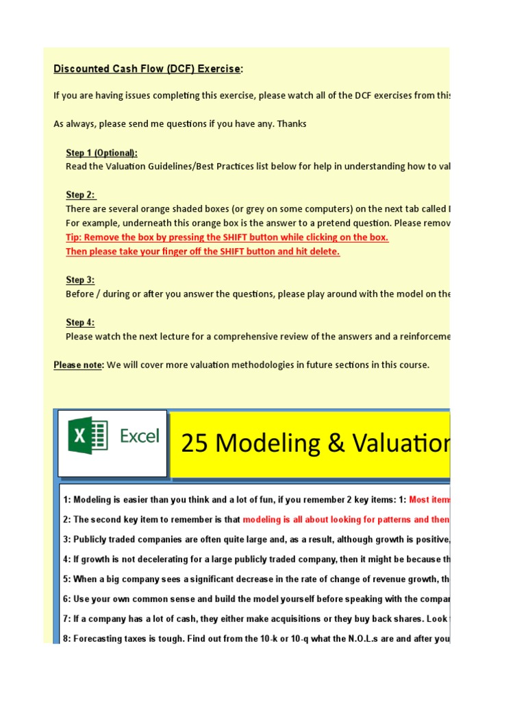 DCF Modeling & Valuation Guide | PDF | Discounted Cash Flow | Valuation ...