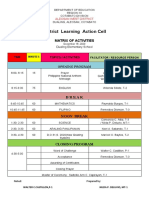 District Learning Action Cell: Matrix of Activities