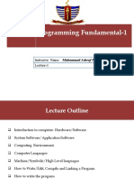 Programming Fundamental-1: Lecture-1 Instructor Name: Muhammad Ashraf Nazir