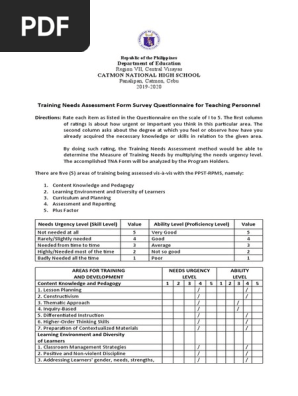 Training Needs Assessment