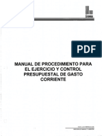 Manual de Procedimiento para El Ejercicio Y Control Presupuestal de Gasto Corriente