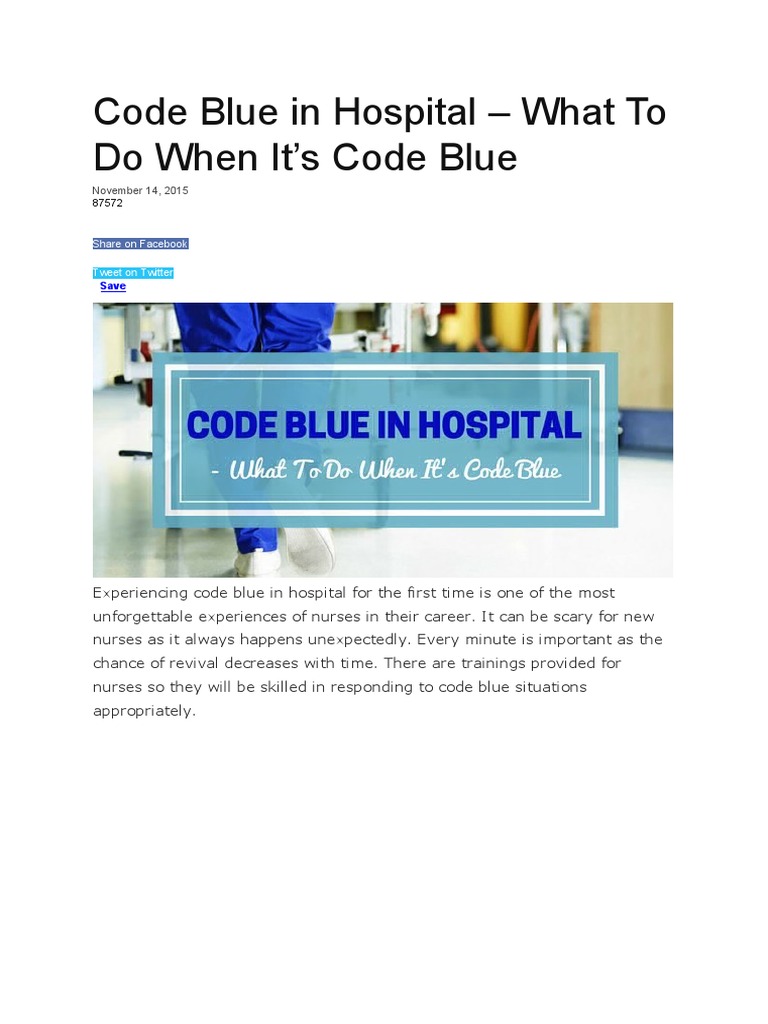 Code Blue in Hospital PDF Intensive Care Medicine Cardiopulmonary