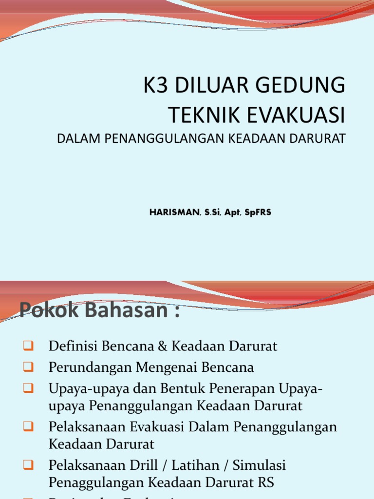 Teknik Evakuasi Darurat K3 | PDF | Teknologi & Rekayasa