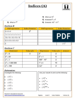 Algebra. Level 6. Index Notation. Indices (A)