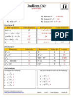 Algebra. Level 6. Index Notation. Indices (A) - ANSWERS