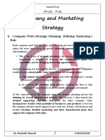 Company and Marketing Strategy: Company-Wide Strategic Planning: Defining Marketing's Role