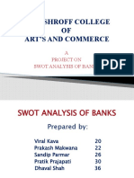 K.E.S. Shroff College OF Art'S and Commerce: A Project On Swot Analysis of Banks