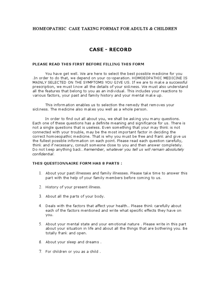 Case+Taking+Format Homeopathy Taste