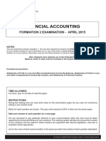 Financial Accounting: Formation 2 Examination - April 2015