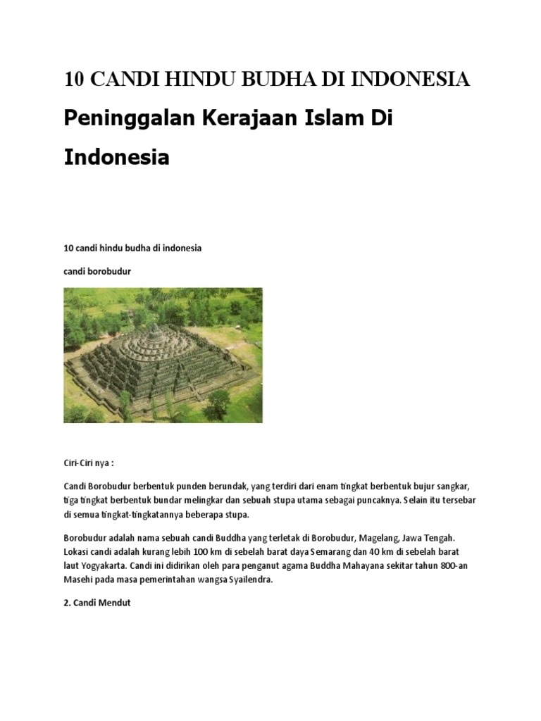 10 Candi Hindu Budha Di Indonesia Peninggalan Kerajaan Islam Di