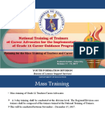 Plan For The Mass Training of Teachers and Career Advocates For CGP Implementation