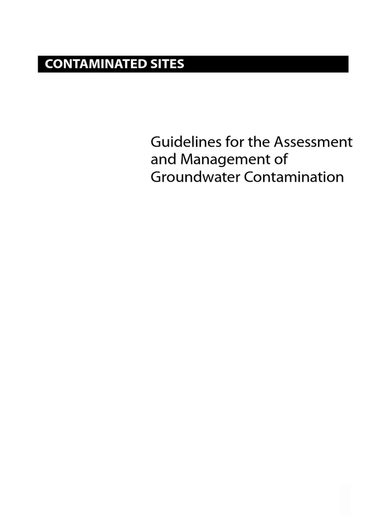 Guidelines For The Assessment and Management of Groundwater ...