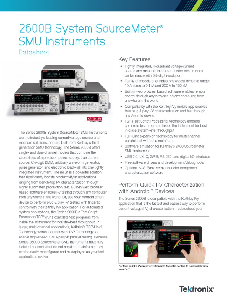 2600B System Sourcemeter Smu Instruments: Datasheet | PDF | Integrated ...