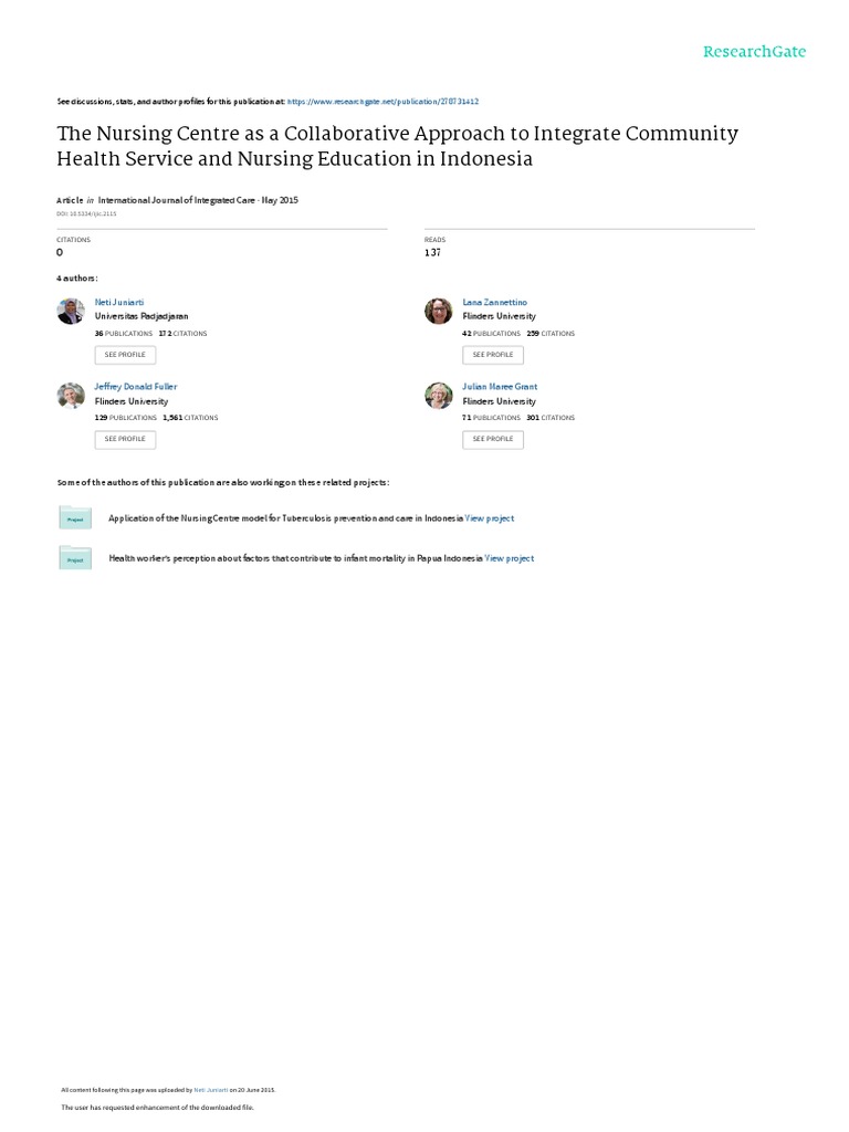 The Nursing Centre As A Collaborative Approach To Integrate Community ...
