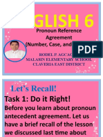 English 6: Pronoun Reference Agreement (Number, Case, and Gender)