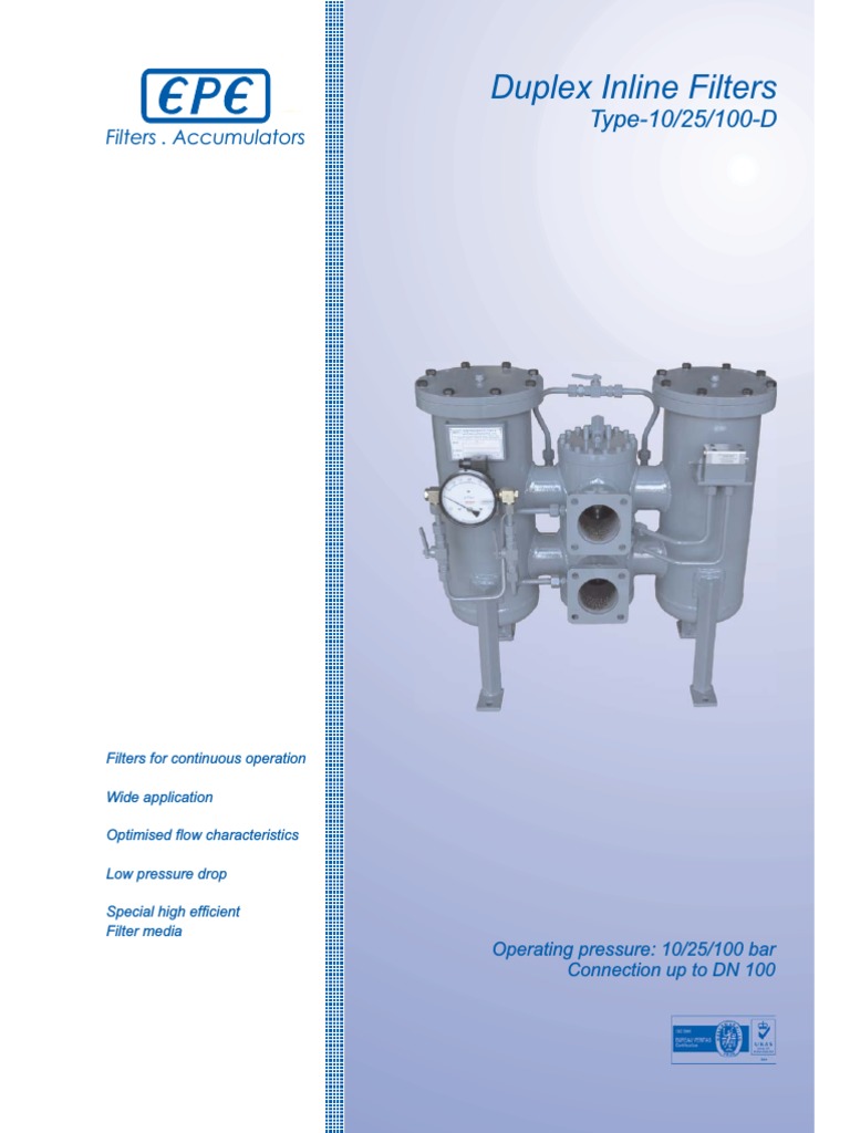 Duplex Inline Filters | PDF | Valve | Filtration