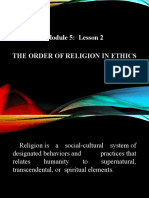 Module 5 Lesson 2 The Order of Religion in Ethicss