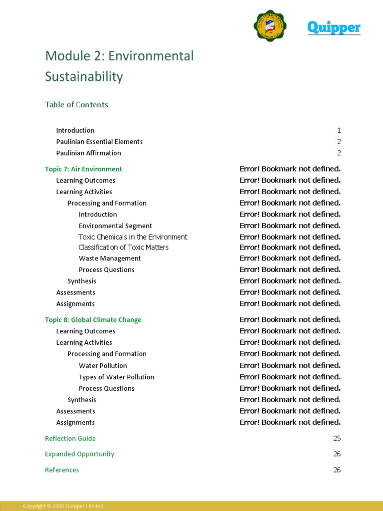 Environmental Sustainability Module Overview | PDF | Climate Change ...