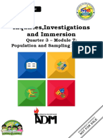 Inquiries, Investigations and Immersion: Quarter 3 - Module 7: Population and Sampling Methods