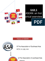 Unit 1: ASEAN: An Hist Orical Overview