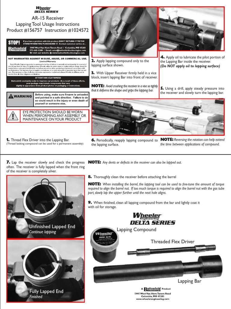 AR15 Receiver Lapping Tool Usage Instructions Product 156757