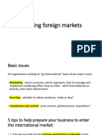 Entering Foreign Markets - Midterm
