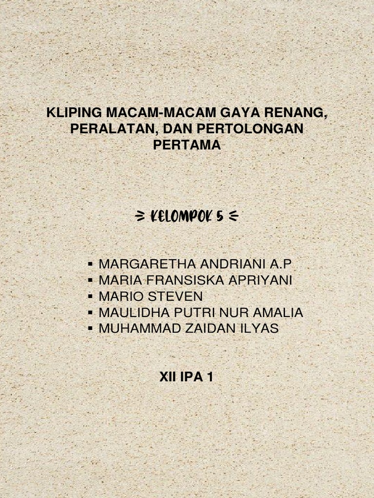 Kliping or (Renang) - Kelompok 5M | PDF