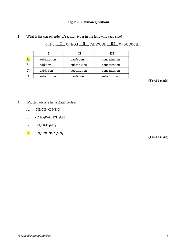 Organic Chemistry Isomerism and Reactions | PDF | Chemical Reactions ...