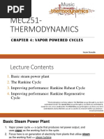 MEC251-Thermodynamics: Chapter 4: Vapor Powered Cycles