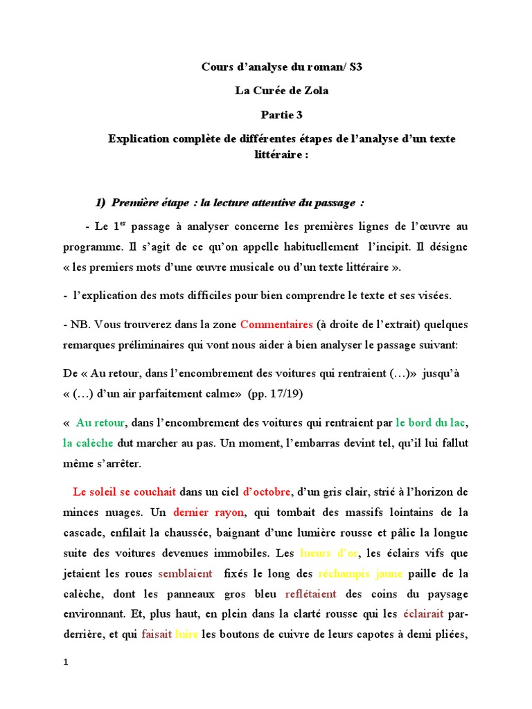 Analyse Roman 3567 Pdf Emile Zola Romans
