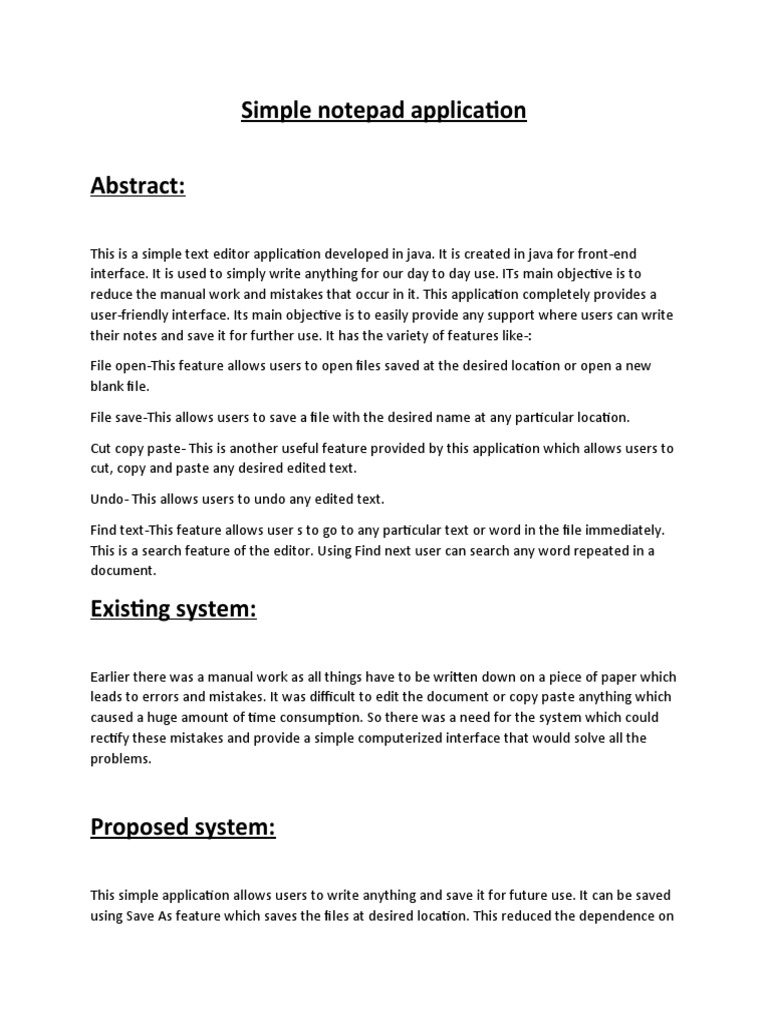 Notepad Application in Java | PDF | Computer File | Modular Programming